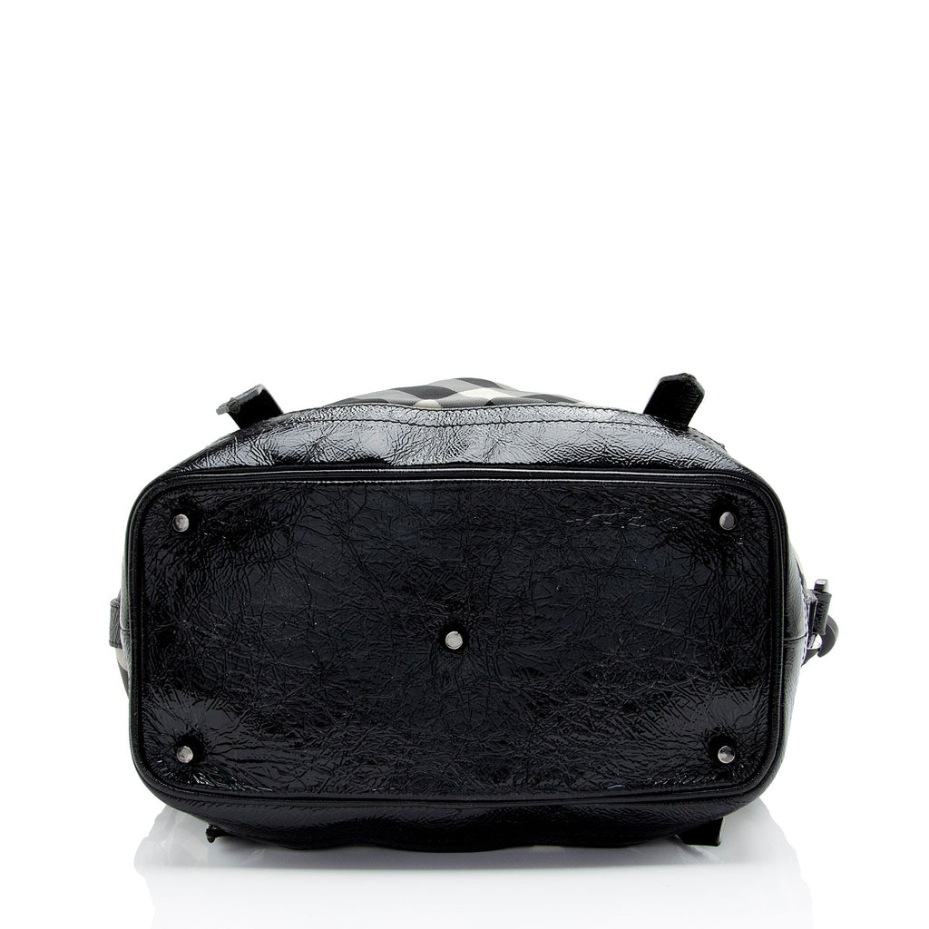 Burberry Nylon Beat Check Lowry Small Tote (SHF-cdEHqY)