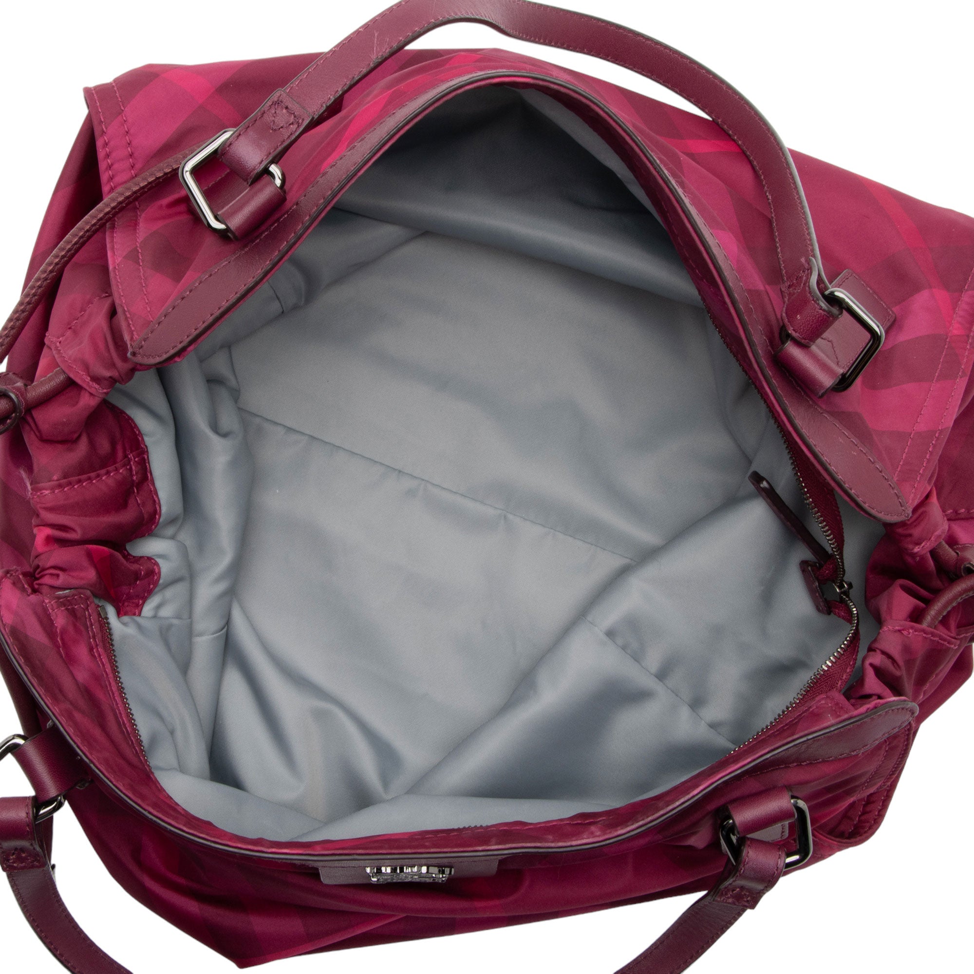 Burberry Nylon Check Buckleigh Packable Small Tote (SHF-ibEbJ7)