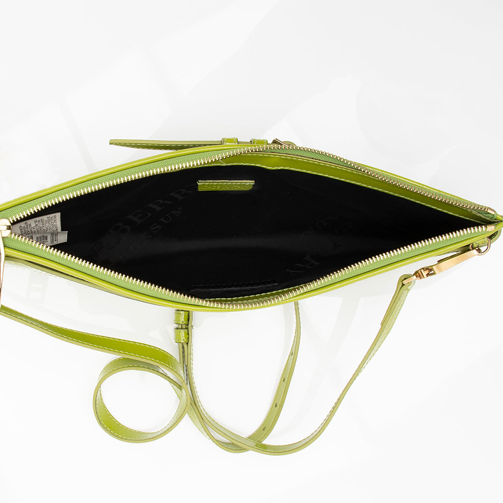 Burberry Patent Leather Parmoor Prorsum Clutch (SHF-23381)