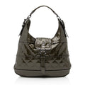 Burberry Patent Leather Studded Brook Hobo (SHF-23635)