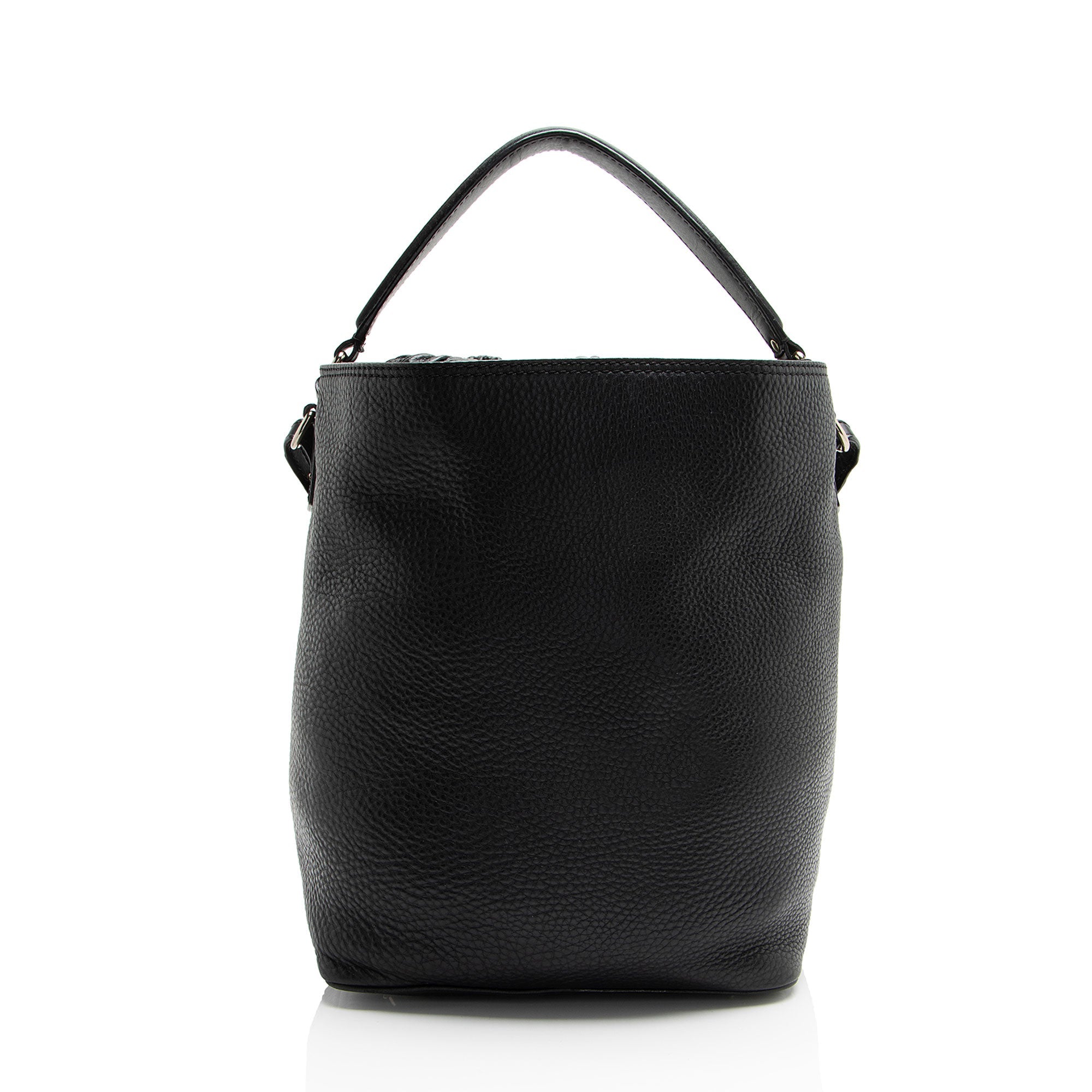 Burberry Pebbled Leather House Check Ashby Medium Hobo