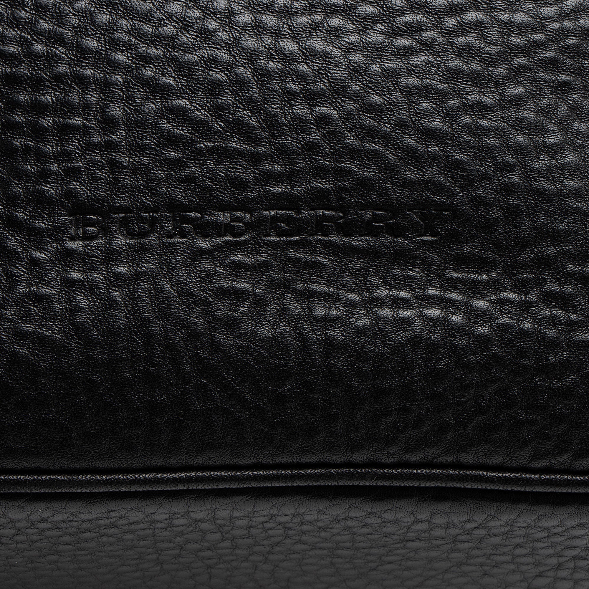 Burberry Pebbled Leather House Check Ashby Medium Hobo