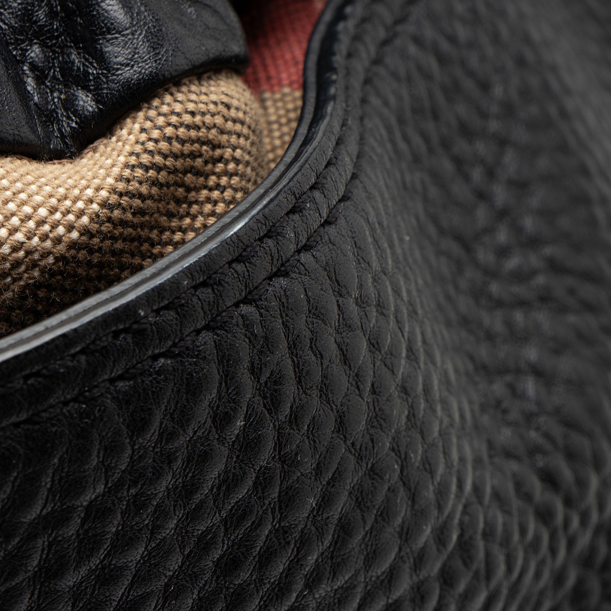 Burberry Pebbled Leather House Check Ashby Medium Hobo