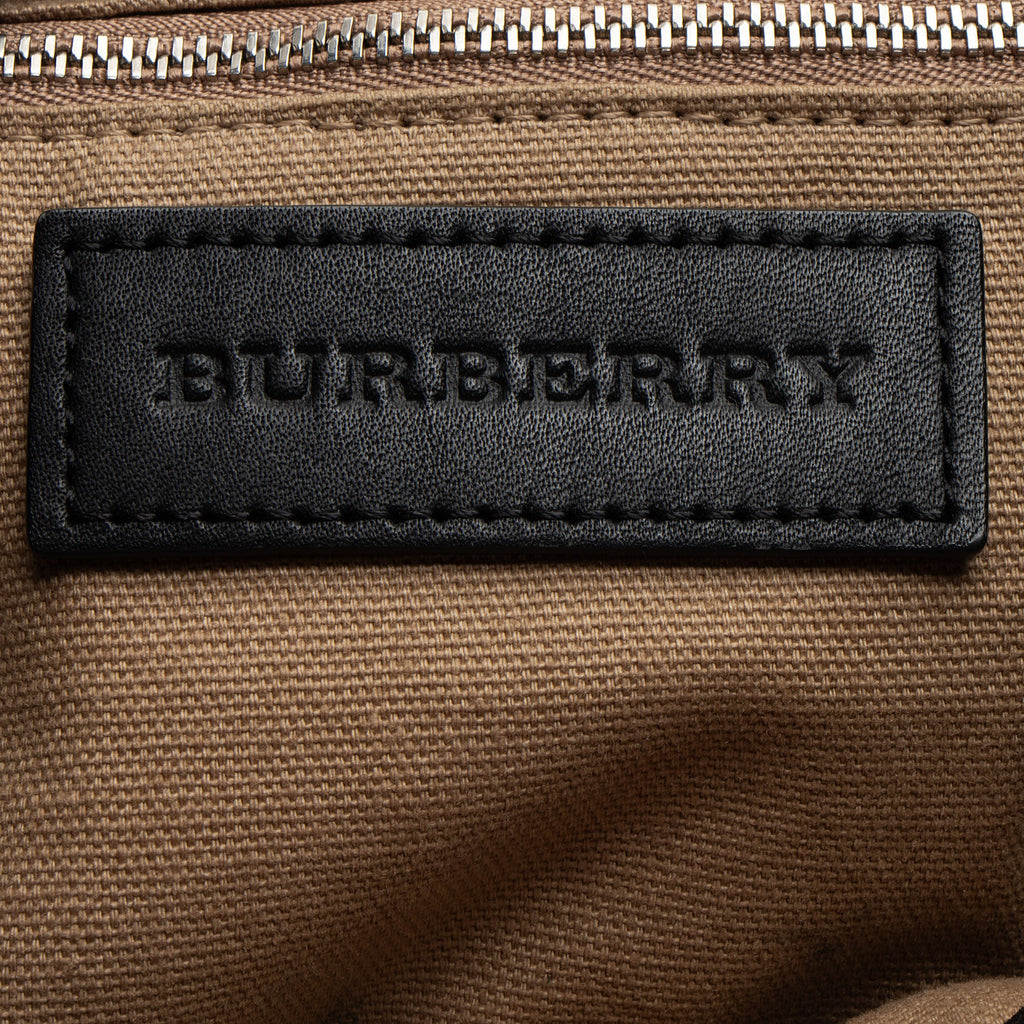 Burberry Pebbled Leather House Check Ashby Medium Hobo