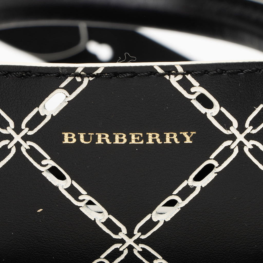 Burberry Perforated Leather Marais Belted Small Tote
