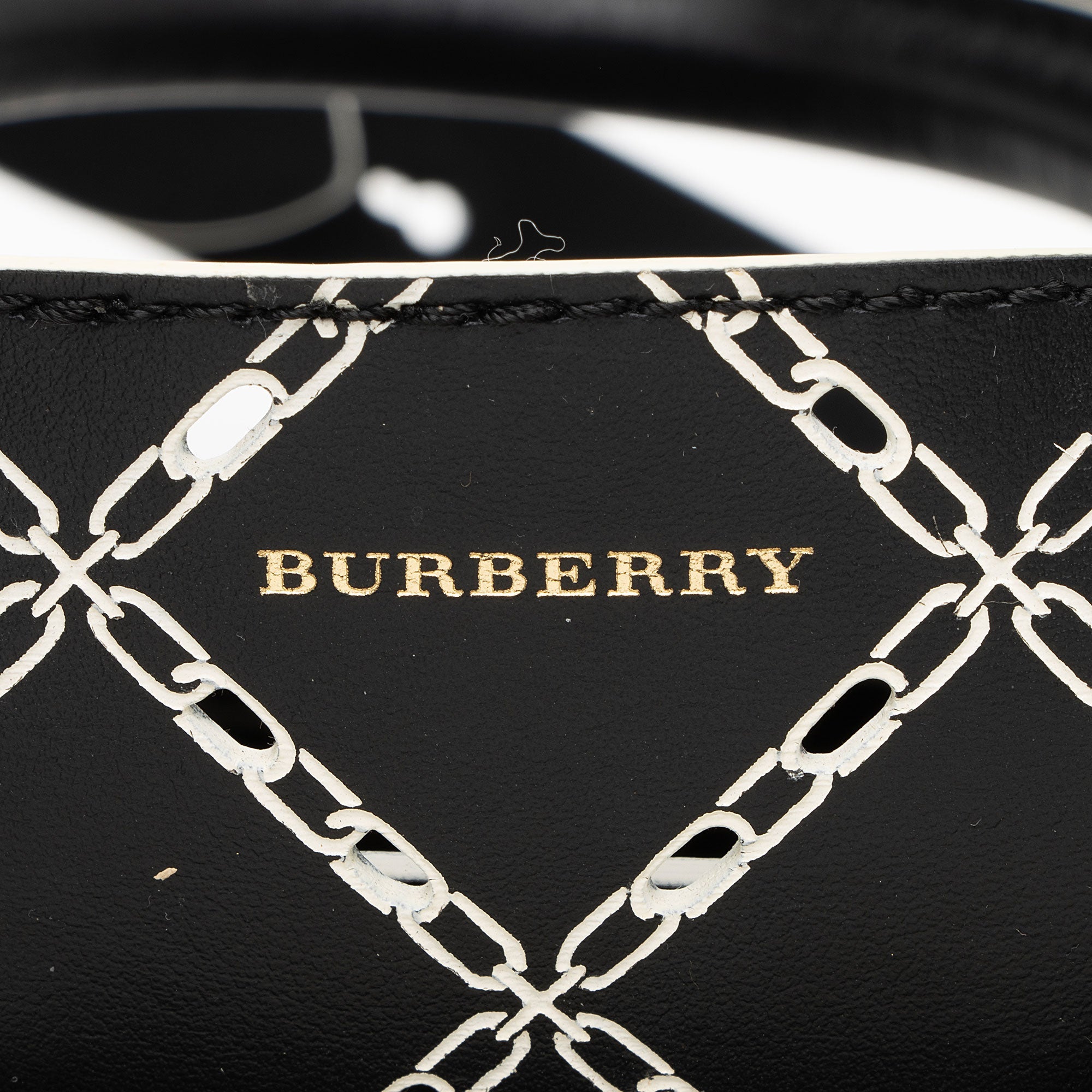 Burberry Perforated Leather Marais Belted Small Tote