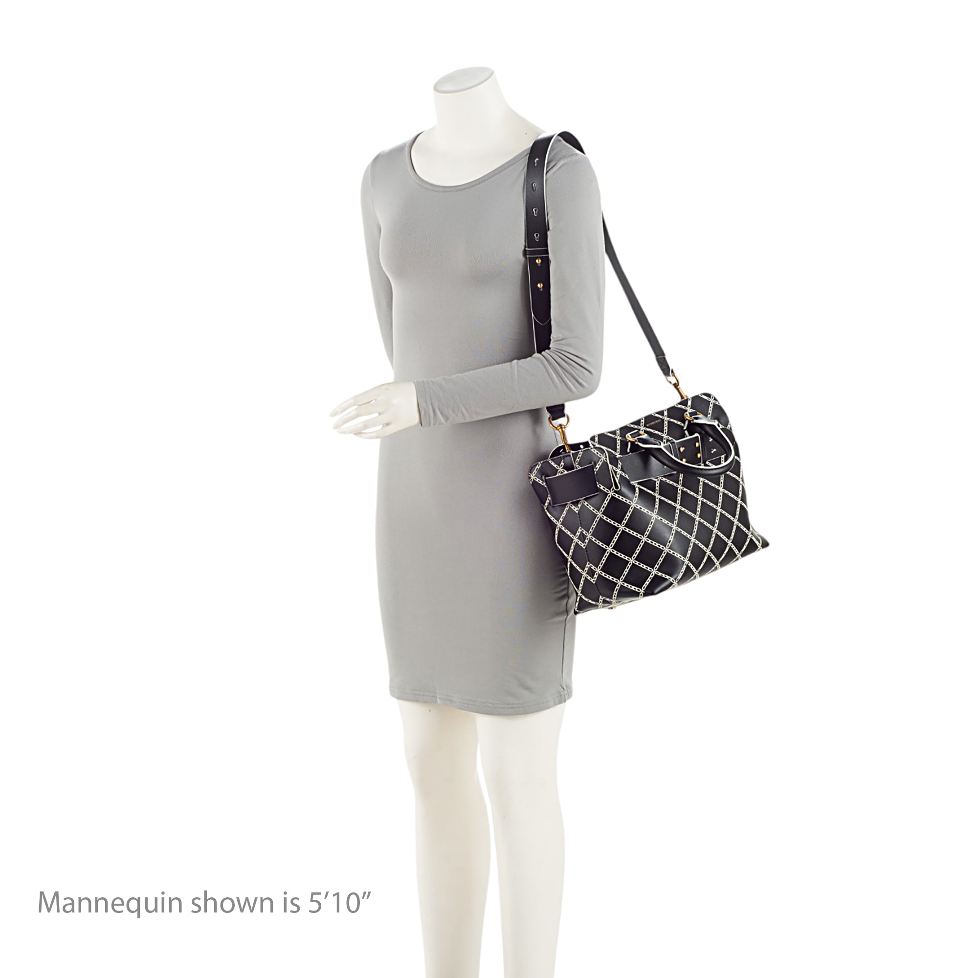 Burberry Perforated Leather Marais Belted Small Tote