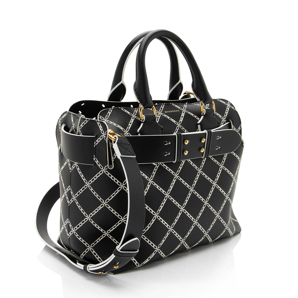 Burberry Perforated Leather Marais Belted Small Tote