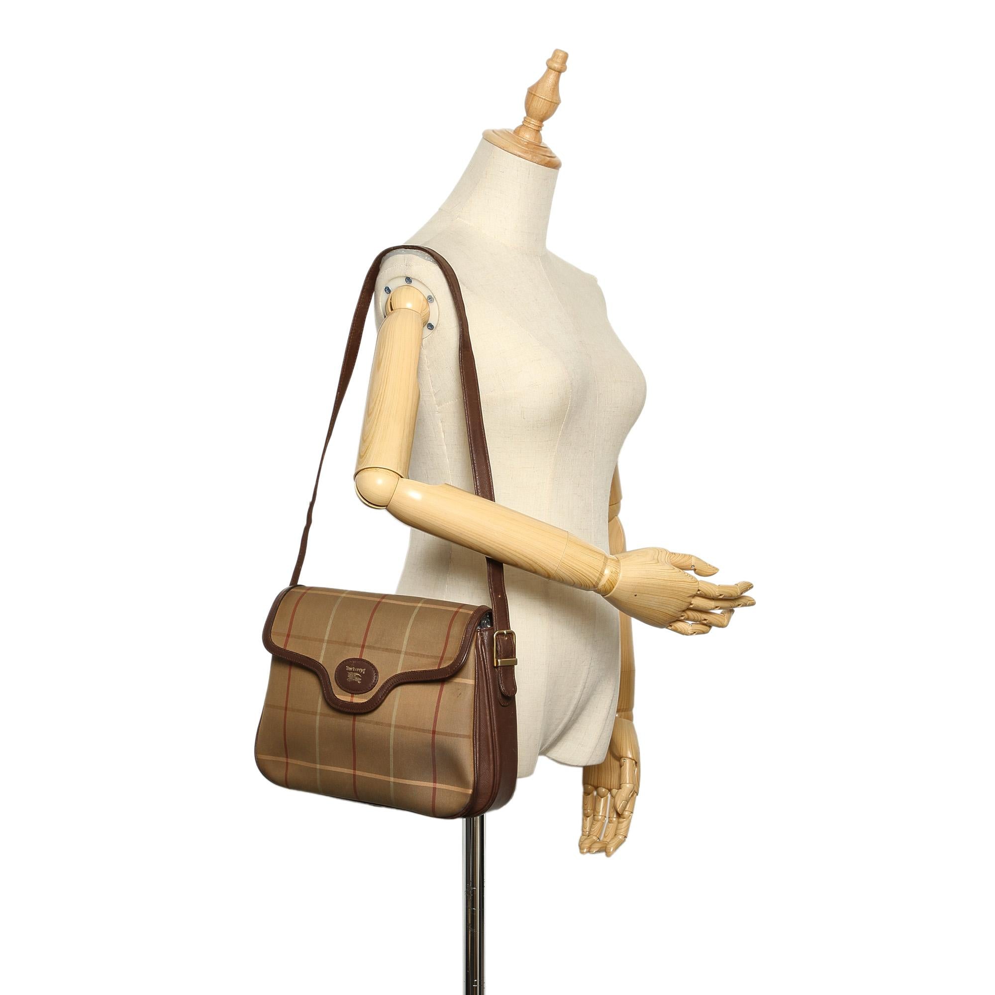 Burberry Plaid Canvas Crossbody Bag (SHG-22411)