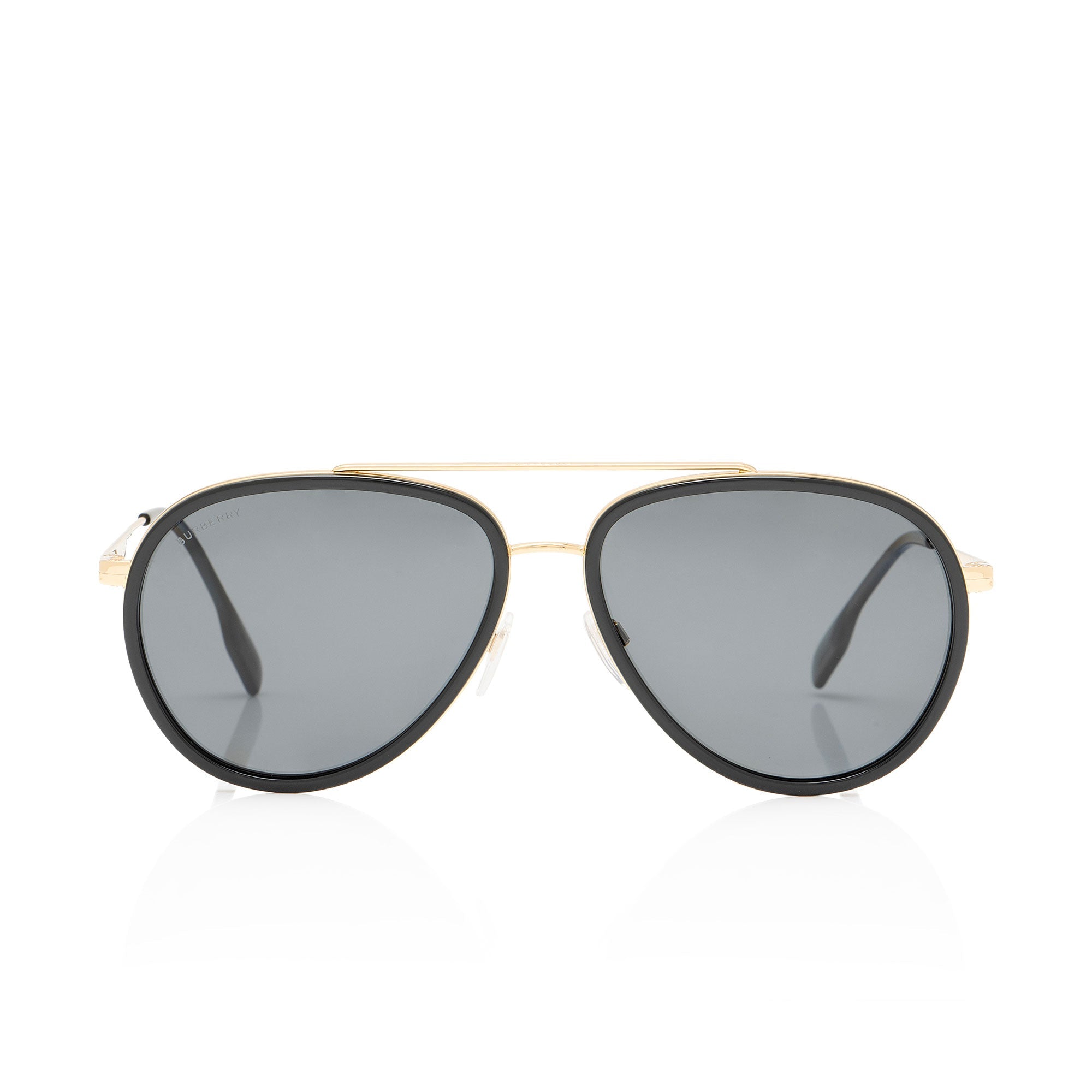 Burberry Polarized Check Aviator Sunglasses