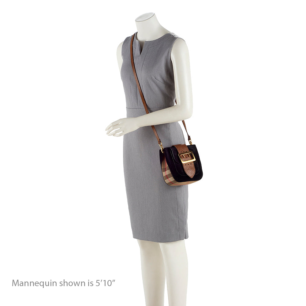 Burberry Prorsum Housecheck Buckle Crossbody Bag (SHF-14992)
