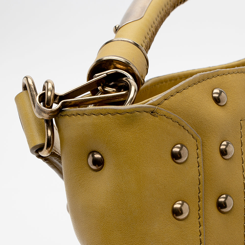 Burberry Prosum Leather Studded Hobo (SHF-18481)