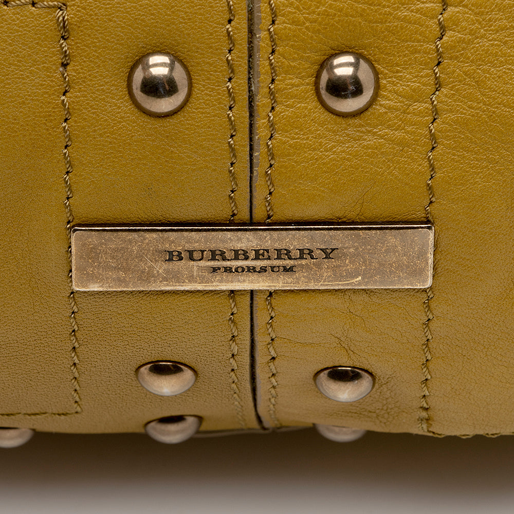 Burberry Prosum Leather Studded Hobo (SHF-18481)