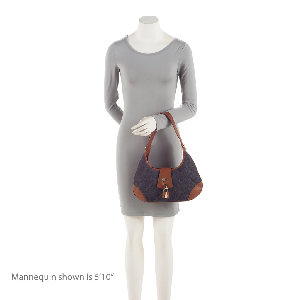 Burberry Quilted Denim Brooke Hobo (SHF-WPD1Mt)