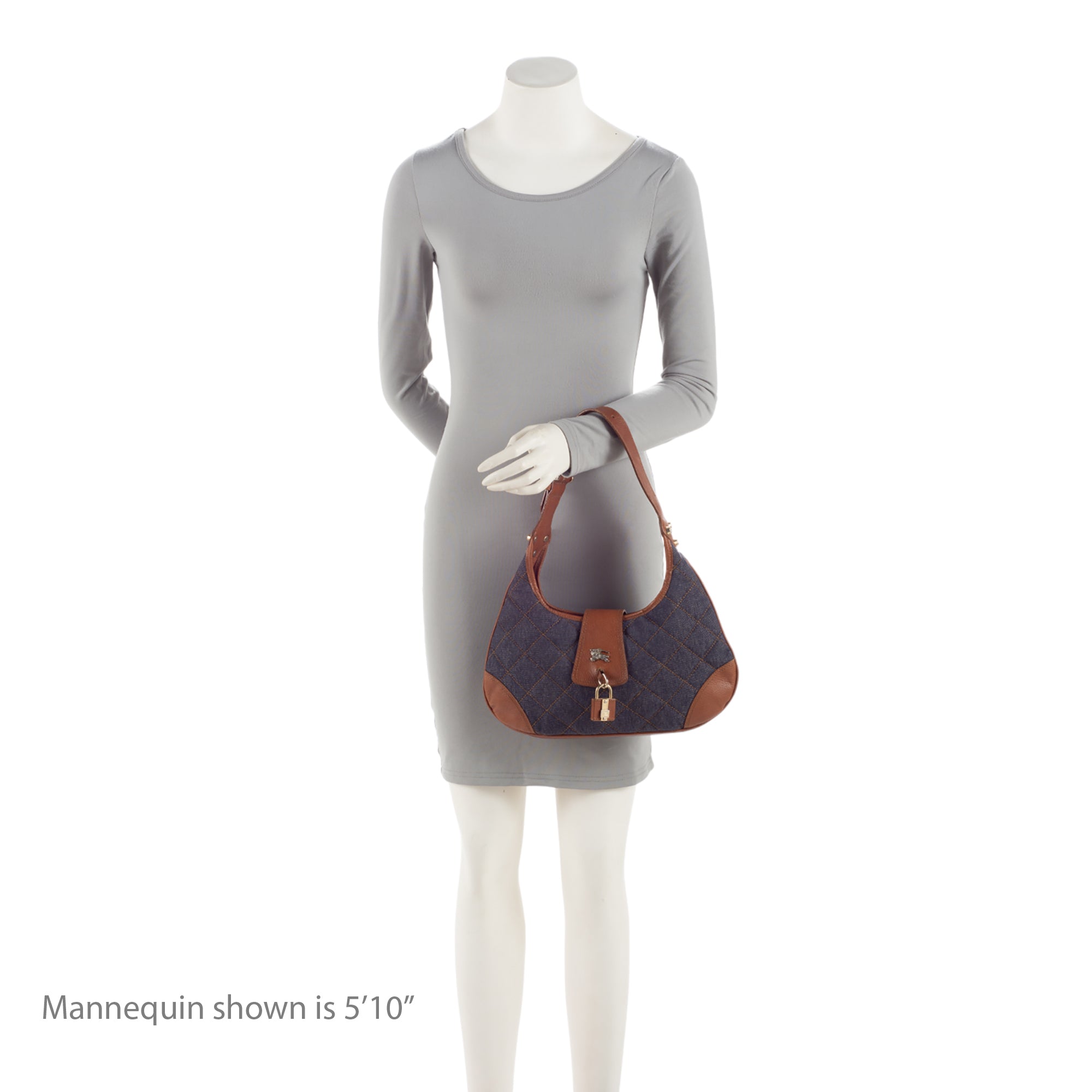 Burberry Quilted Denim Brooke Hobo (SHF-WPD1Mt)