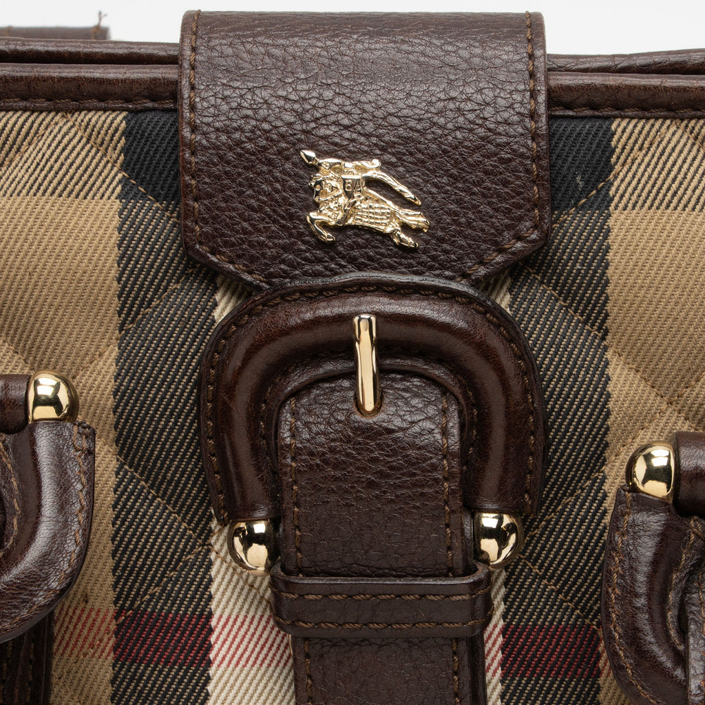 Burberry Quilted House Check Manor Tote (SHF-9N5HL6)