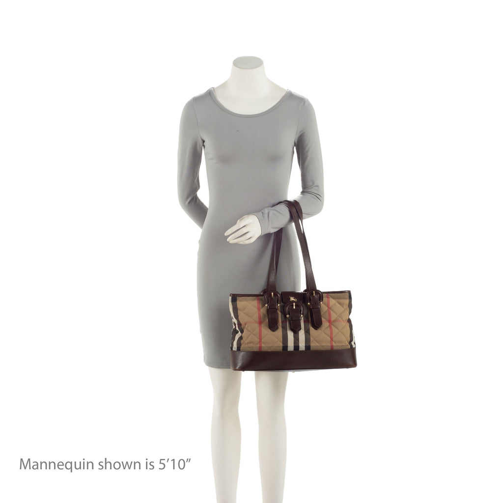 Burberry Quilted House Check Manor Tote (SHF-9N5HL6)