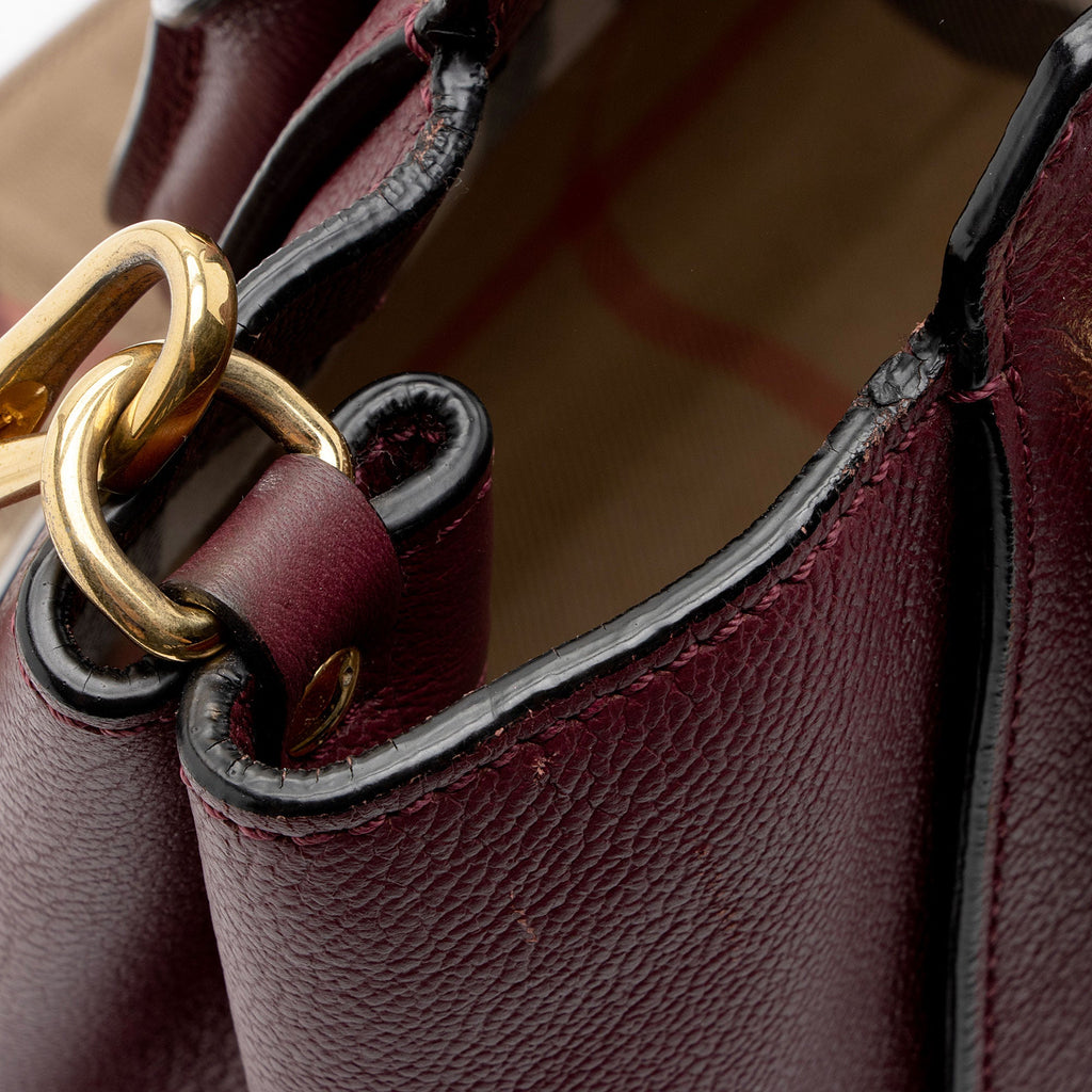 Burberry Soft Grain Calfskin Buckle Medium Tote