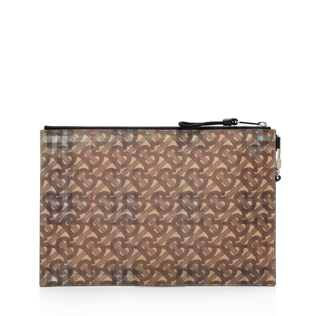Burberry Calfskin B Hologram Flat Pouch (SHF-PFSFal)