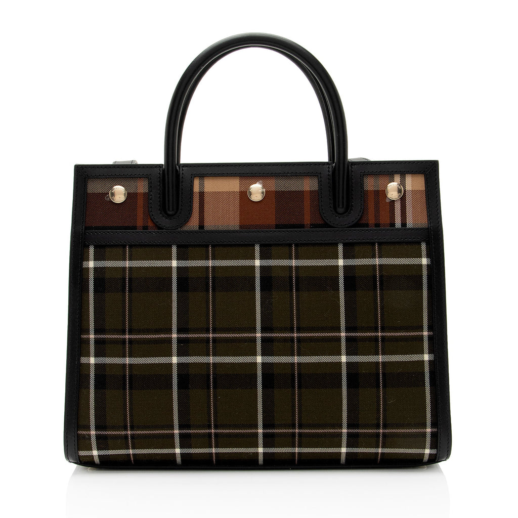 Burberry Tartan Check Title Small Tote (SHF-rYKq2Z)