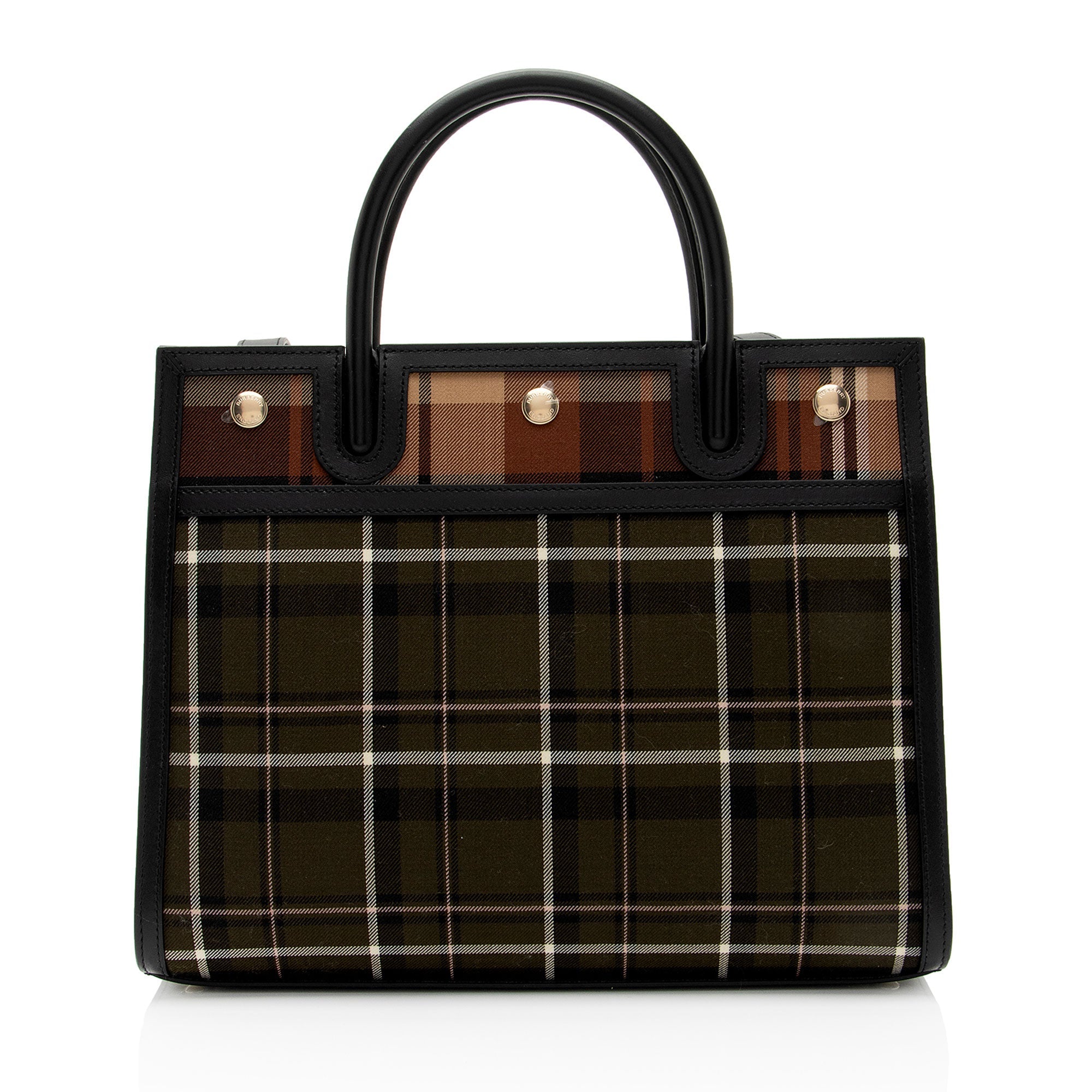 Burberry Tartan Check Title Small Tote (SHF-rYKq2Z)