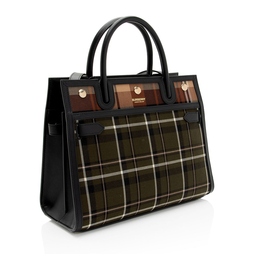 Burberry Tartan Check Title Small Tote (SHF-rYKq2Z)