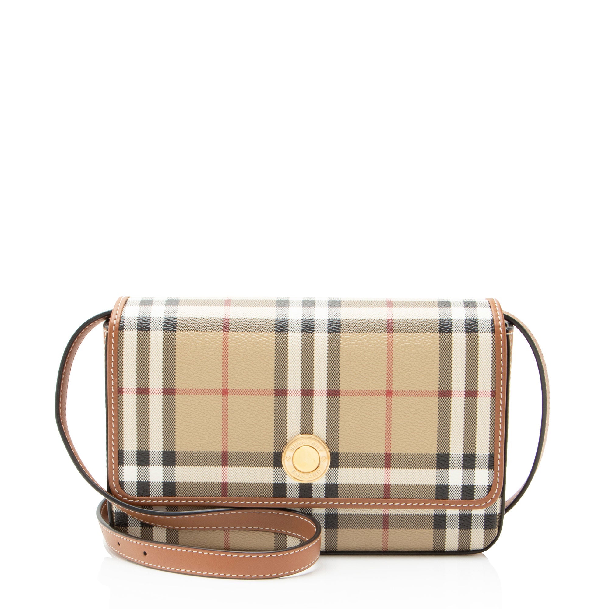 Burberry Vintage Check Leather Hampshire Crossbody