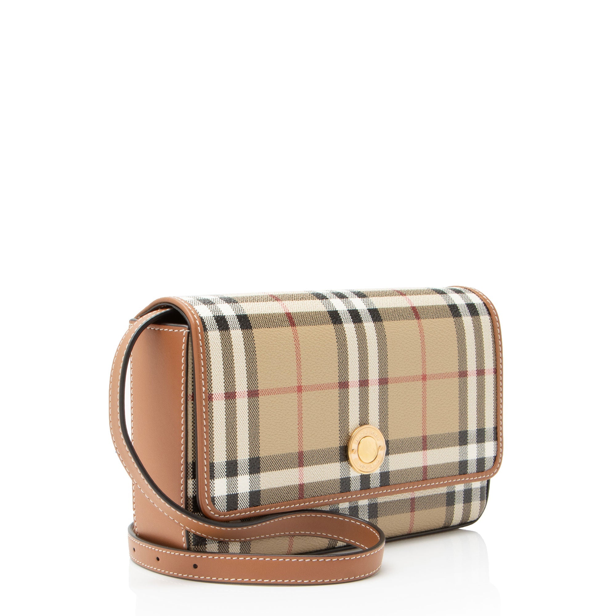Burberry Vintage Check Leather Hampshire Crossbody