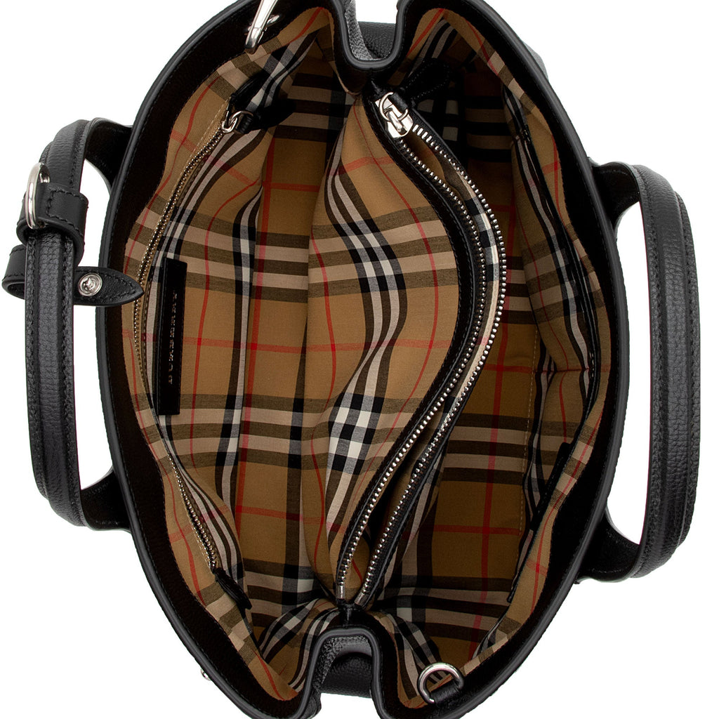 Burberry Vintage Check Leather Banner Medium Tote (SHF-AsEaCK)