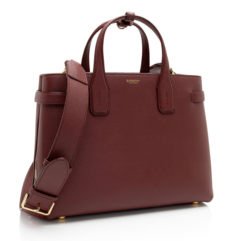 Burberry Vintage Check Leather Banner Medium Tote (SHF-nY7QqR)