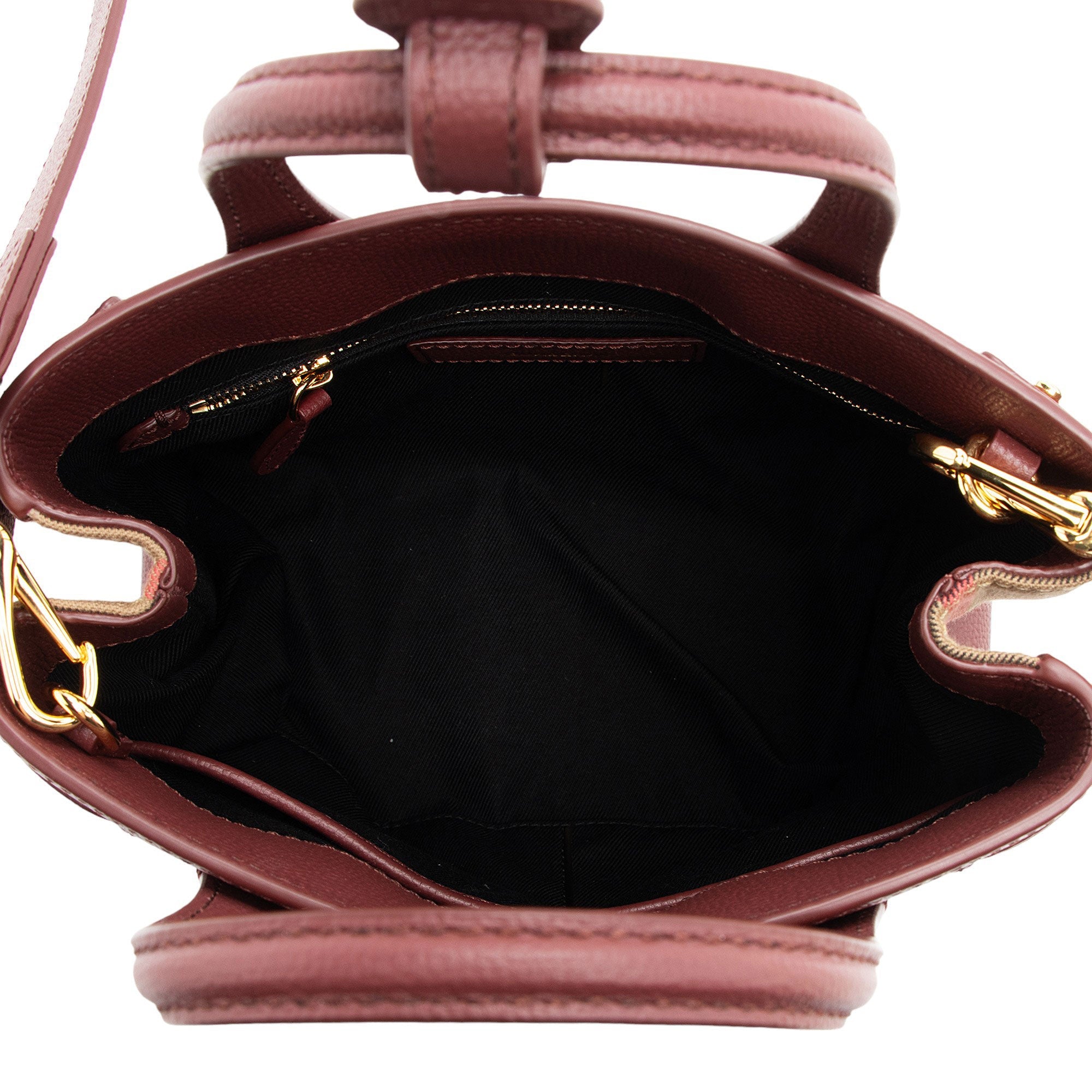 Burberry House Check Leather Banner Small Tote (SHF-uQjvzx)