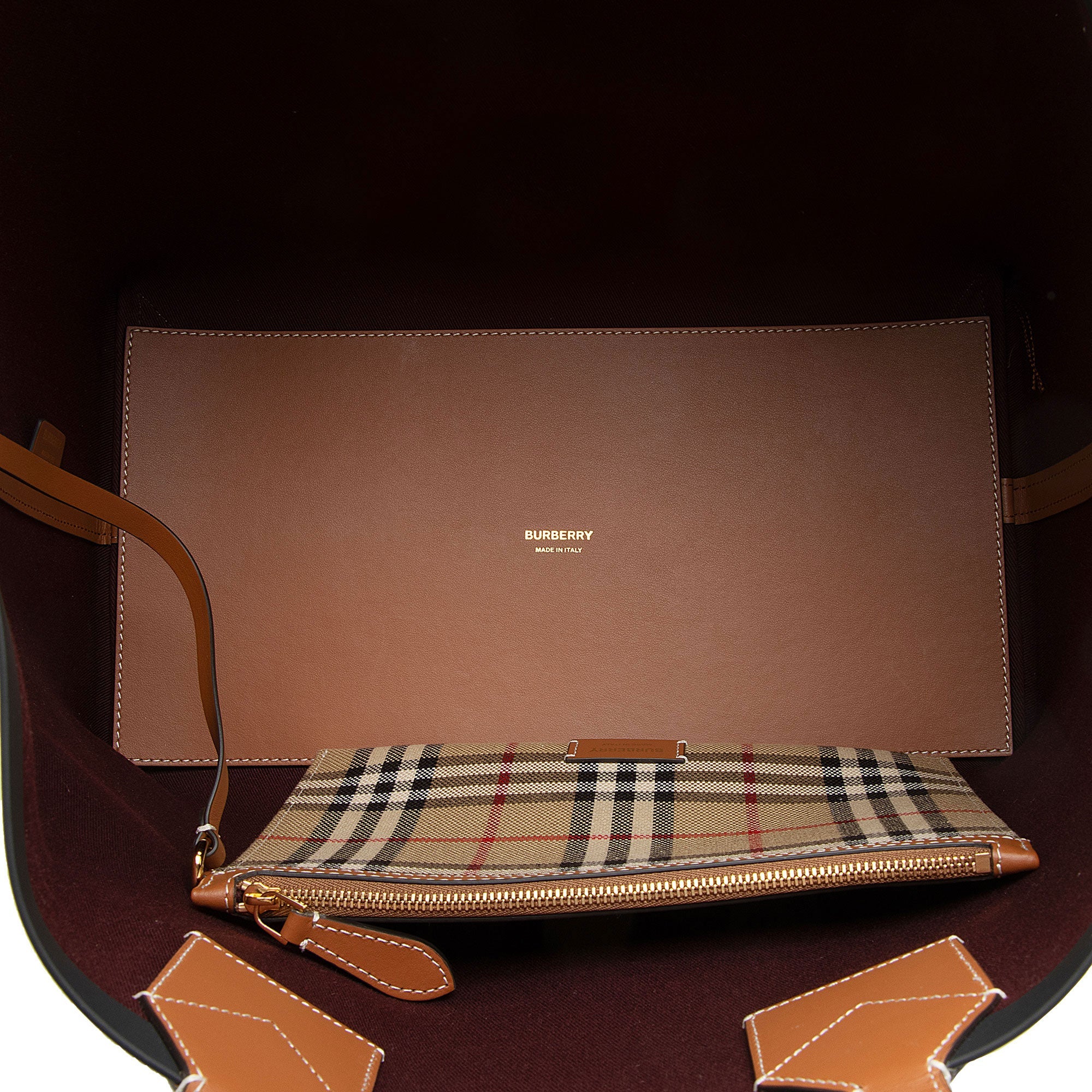 Burberry Vintage Check London Large Tote (SHF-SiUoMQ)
