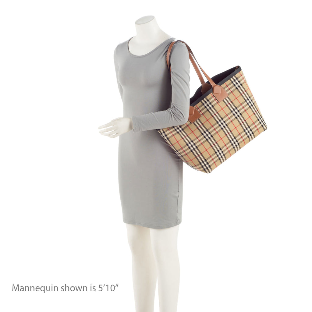 Burberry Vintage Check London Large Tote (SHF-SiUoMQ)