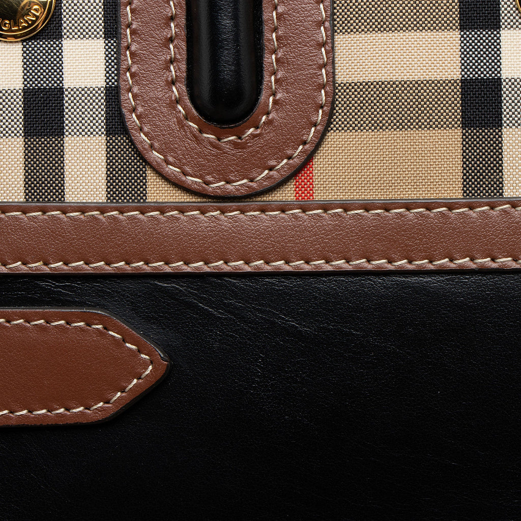 Burberry Vintage Check Smooth Calfskin Title Mini Tote