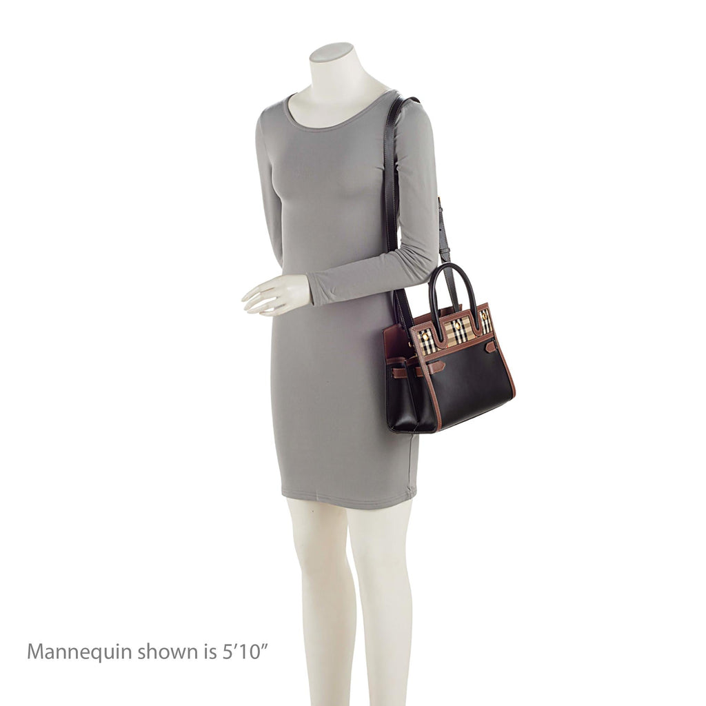 Burberry Vintage Check Smooth Calfskin Title Mini Tote