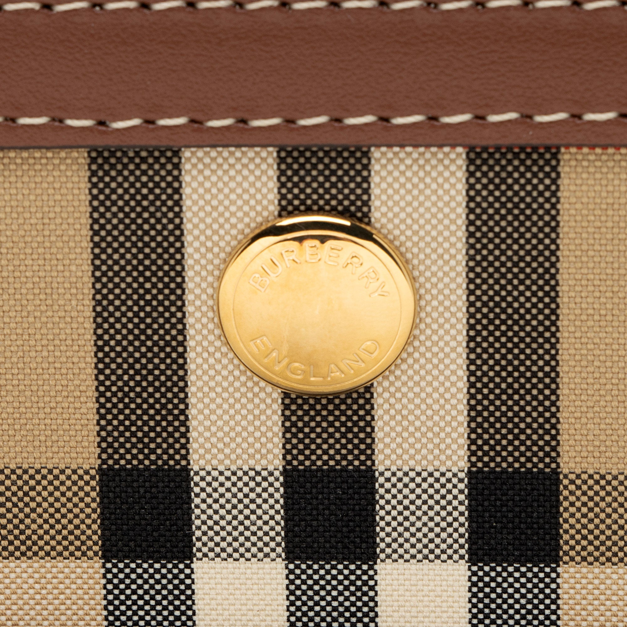 Burberry Vintage Check Smooth Calfskin Title Small Tote