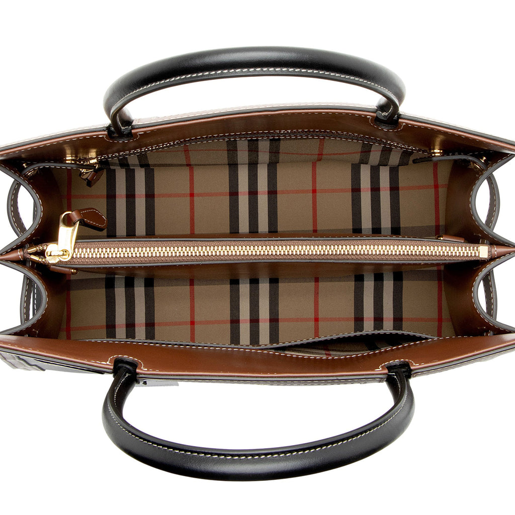 Burberry Vintage Check Smooth Calfskin Title Small Tote