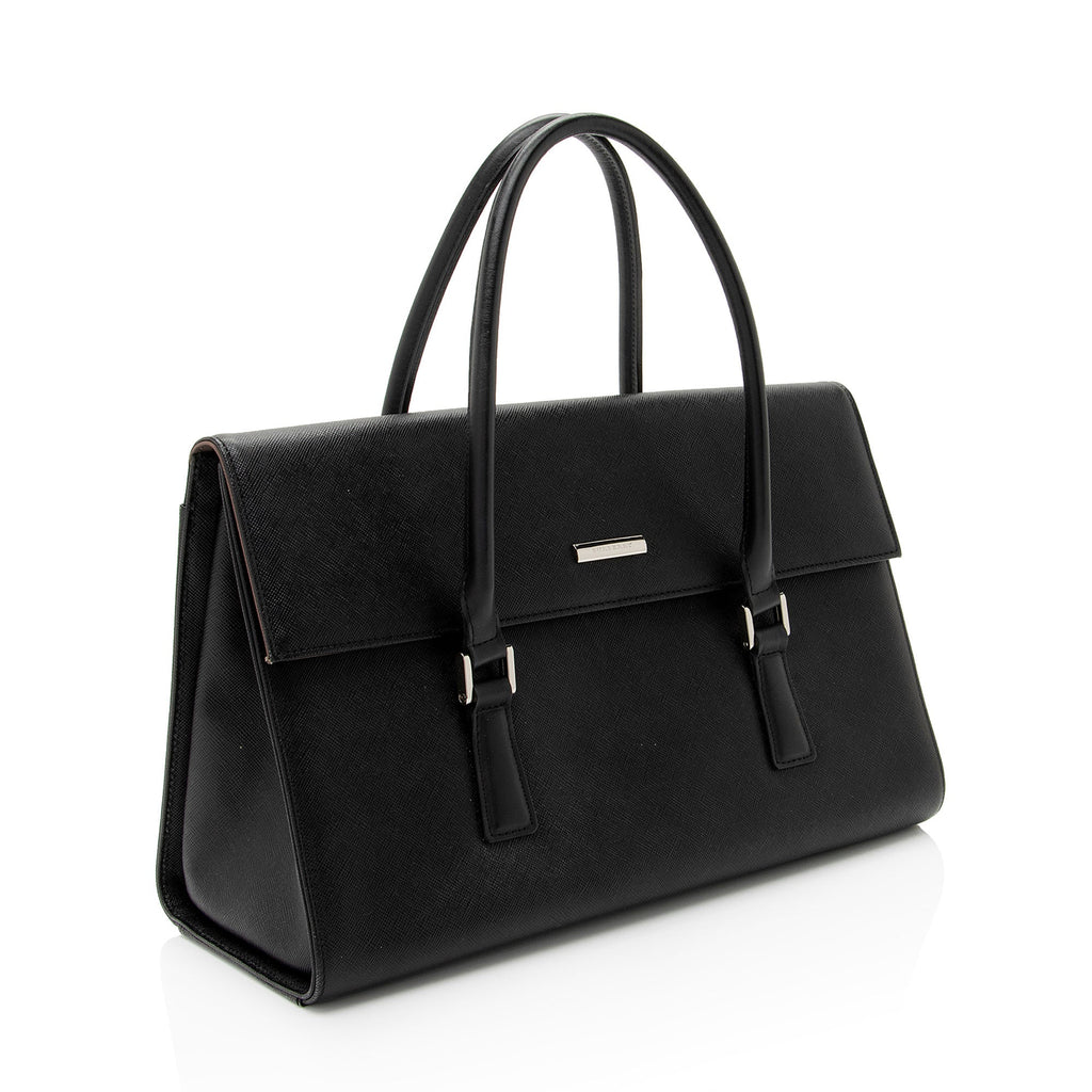 Burberry Vintage Leather Flap Satchel (SHF-dbBhnT)