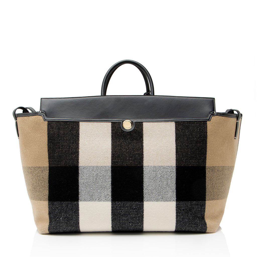 Burberry Wool Check Society XL Tote