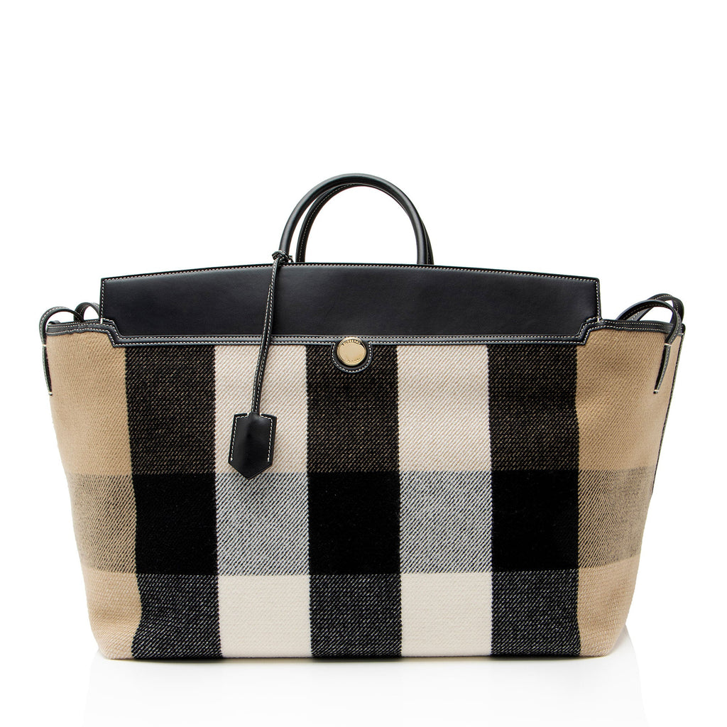 Burberry Wool Check Society XL Tote