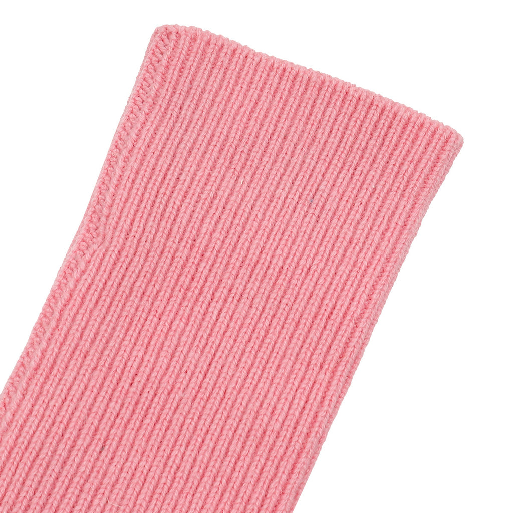 Burberry Pink Multicolor Patchwork Pom Pom Beanie & Fingerless Gloves