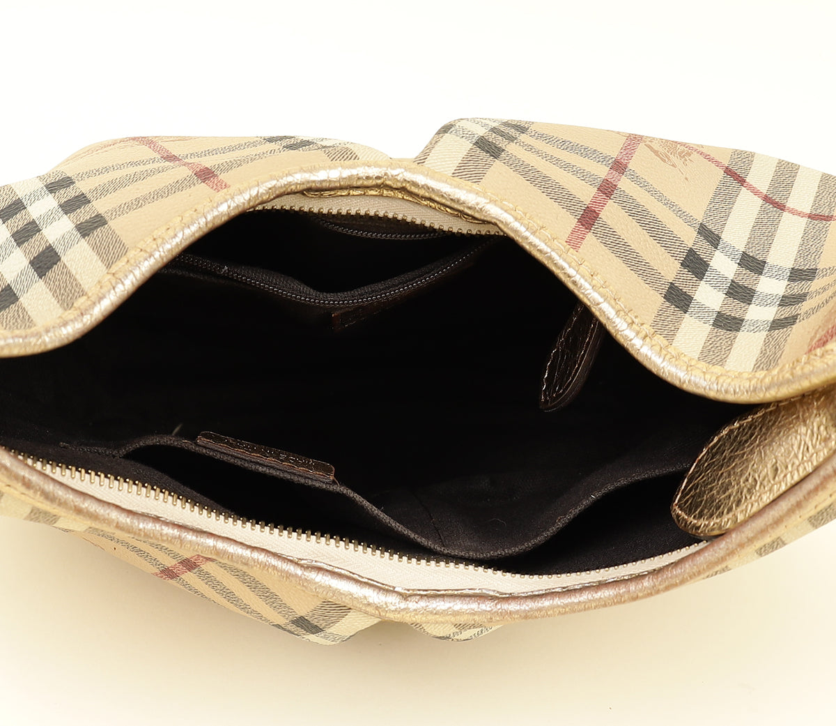 Burberry Bicolor Haymarket Hobo Bag