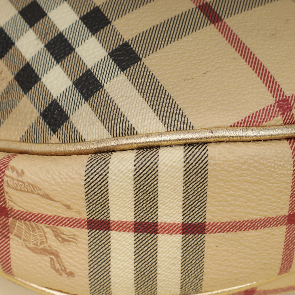Burberry Bicolor Haymarket Hobo Bag