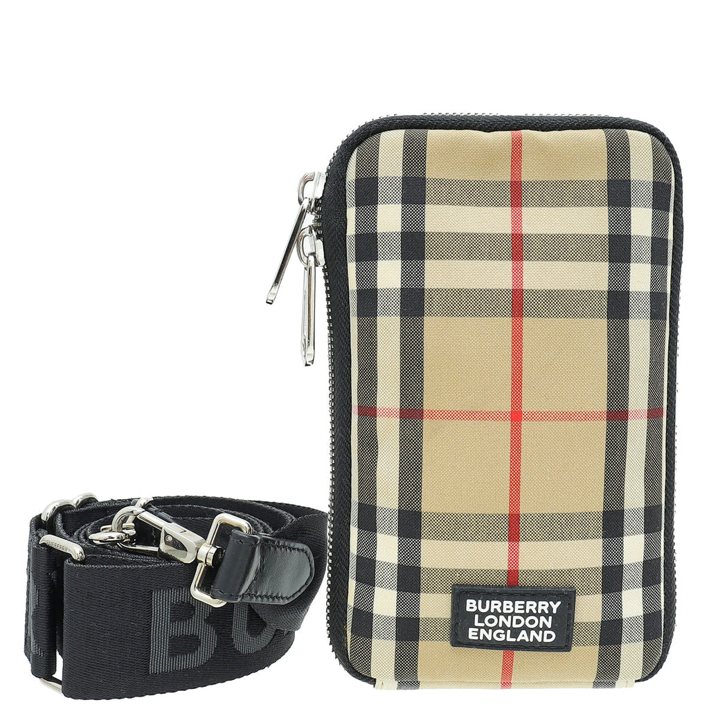 Burberry Beige Vintage Phone Case with Detachable Strap