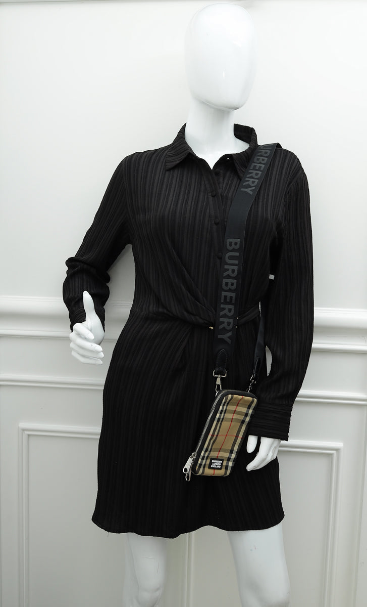 Burberry Beige Vintage Phone Case with Detachable Strap