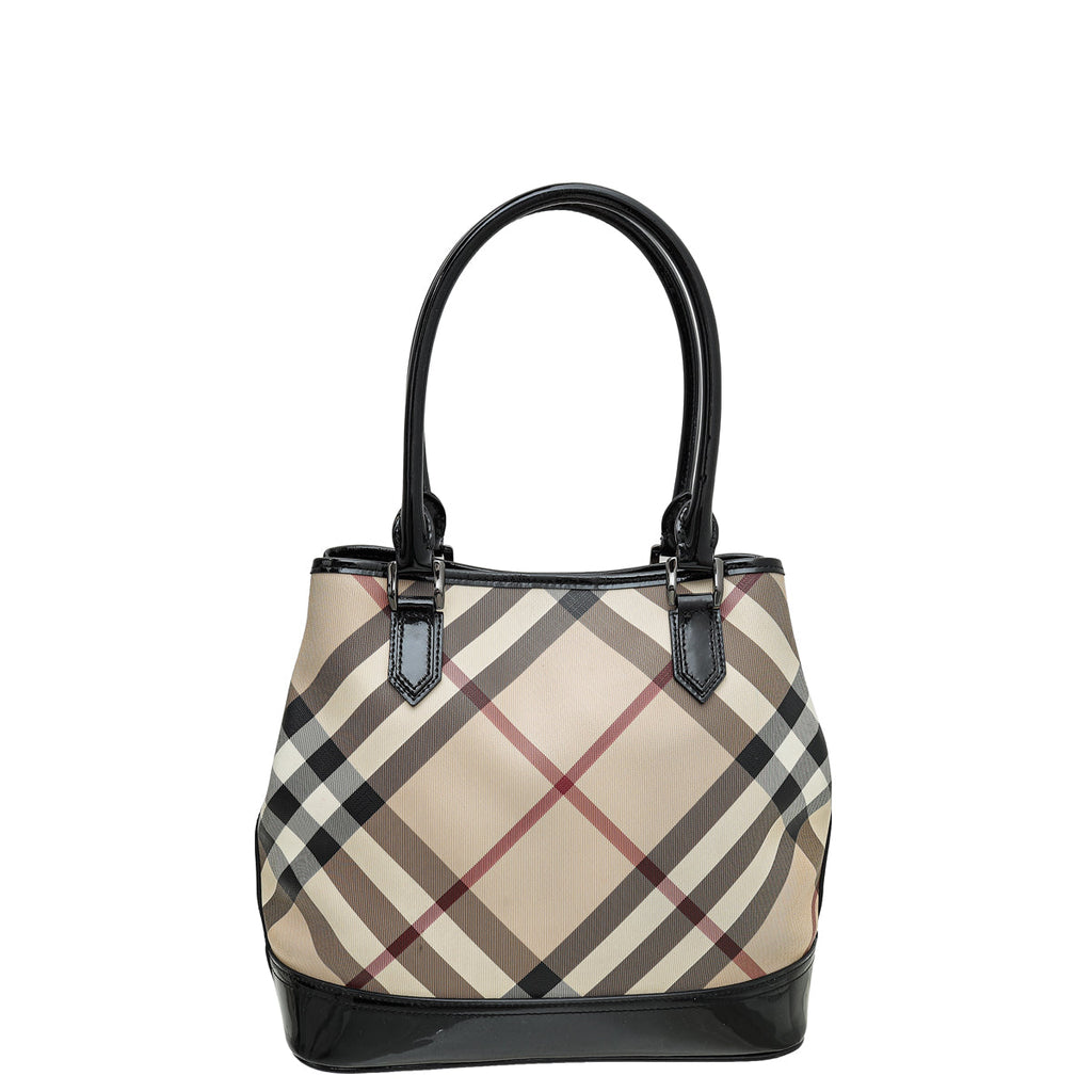 Burberry Black Nova Check Tote Bag