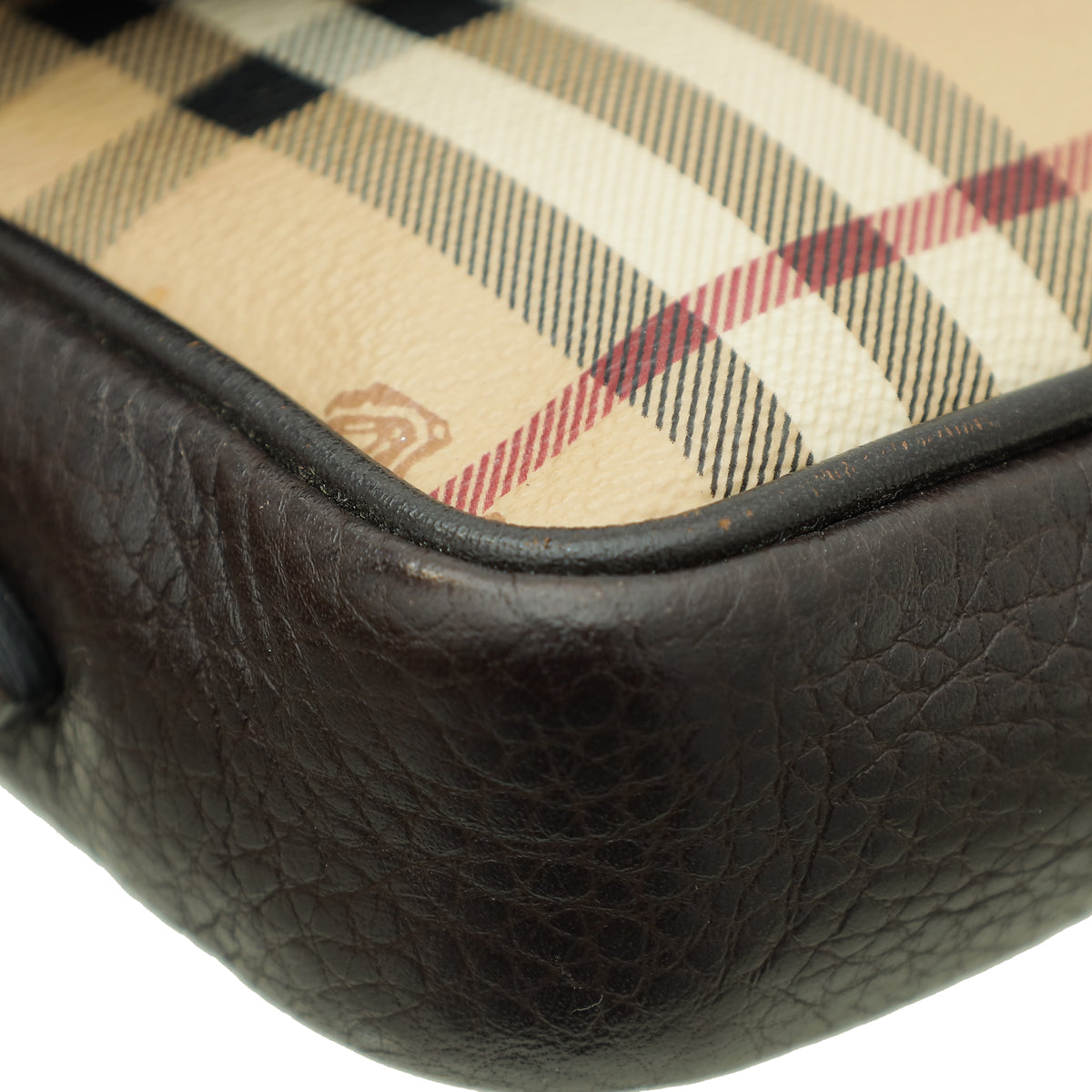 Burberry Bicolor Haymarket Check Tassel Mini Chain Crossbody Bag