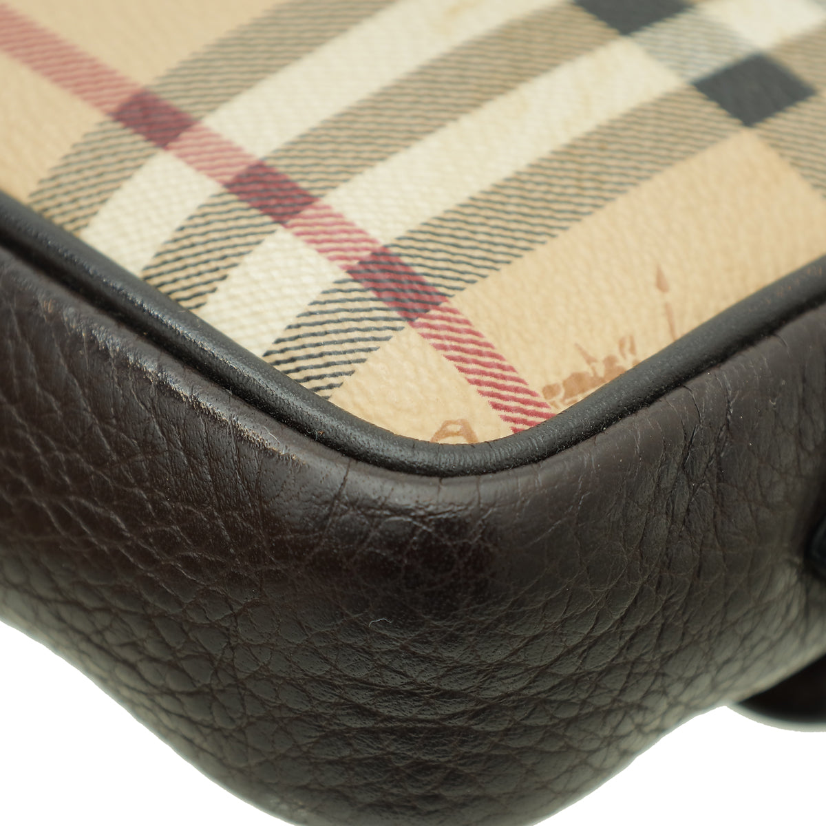 Burberry Bicolor Haymarket Check Tassel Mini Chain Crossbody Bag