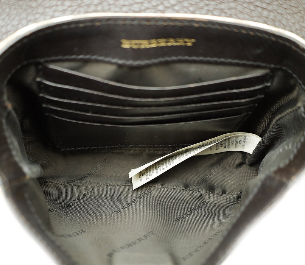 Burberry Bicolor Haymarket Check Tassel Mini Chain Crossbody Bag