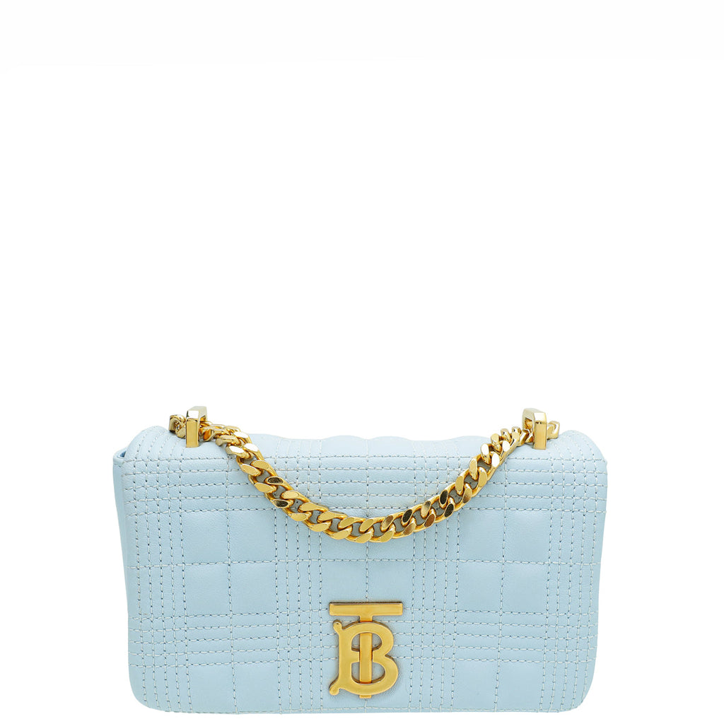 Burberry Pale Blue Lola Quilted Mini Chain Bag